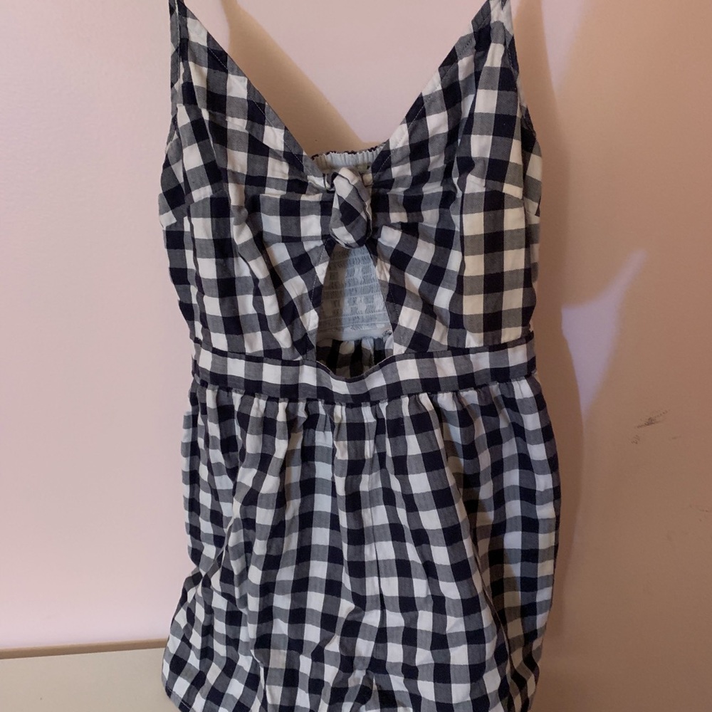 AE Navy and White checkered romper